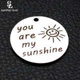 5Pcs 25mm Stainless Steel Charms for Diy Jewelry Inspirational Pendant