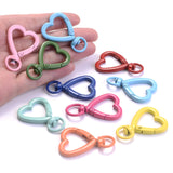 5Pcs Colorful Heart Lobster Clasp Hooks DIY Keychain Toy
