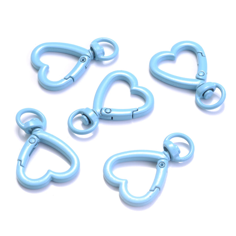 5Pcs Colorful Heart Lobster Clasp Hooks DIY Keychain Toy