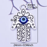 5Pcs Hamsa Evil Eye Pendant for Jewelry Making