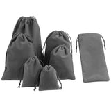 5Pcs/lot Deep Gray Velvet Bag Large Jewelry Pouches