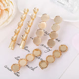 5Pcs DIY Hairpin Gold-plated Edge Clip Square Clip for Jewelry Accessories