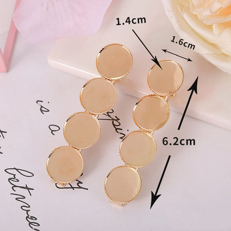 5Pcs DIY Hairpin Gold-plated Edge Clip Square Clip for Jewelry Accessories