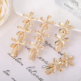 5Pcs DIY Hairpin Gold-plated Edge Clip Square Clip for Jewelry Accessories