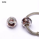 5Pcs Lampwork Glass Beads, Glitter Powder, Rondelle, DIY Jewelry Making