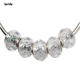 5Pcs Lampwork Glass Beads, Glitter Powder, Rondelle, DIY Jewelry Making