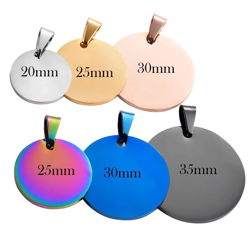 5Pcs Military Army Charm Dog Tags Stainless Steel Pendant Necklace