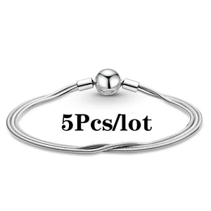 5Pcs/lot Snake Chain Charm Bracelets for Women Jewelry Making