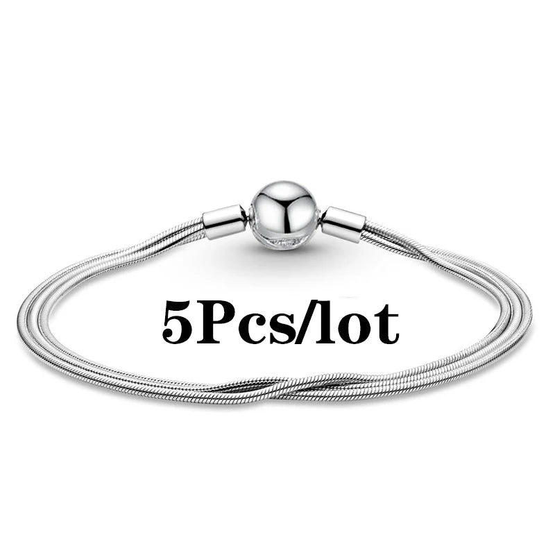 5Pcs/lot Snake Chain Charm Bracelets for Women Jewelry Making