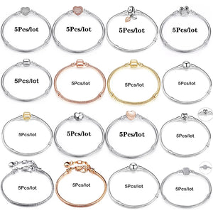 5Pcs/lot High Snake Chain Charm Bracelets Women Jewelry Making