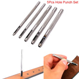 5Pcs Leather Round Hole Punch Kit Belt Watch Band DIY Tool