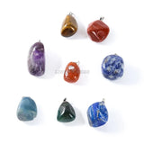 5Pcs Natural Stone Pink Quartz Rough Polished Pendant Amethysts Crystal Charms
