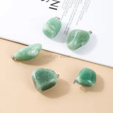 5Pcs Natural Stone Pink Quartz Rough Polished Pendant Amethysts Crystal Charms