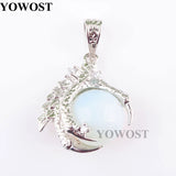 5Pcs Mixed Stone Pendants Round Ball Bead Dragon Claw Crystal Reiki Chakra