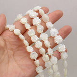 5Pcs/lot Rose Flower Pearl Shell Beads Carved Sea Shell Loose Beads