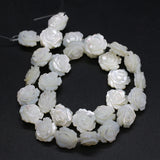 5Pcs/lot Rose Flower Pearl Shell Beads Carved Sea Shell Loose Beads
