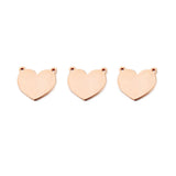 5Pcs Stainless Steel Double Hole Blank Heart Pendants DIY Charm Accessories