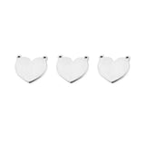 5Pcs Stainless Steel Double Hole Blank Heart Pendants DIY Charm Accessories