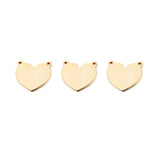 5Pcs Stainless Steel Double Hole Blank Heart Pendants DIY Charm Accessories