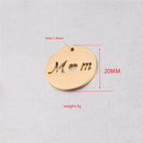 5Pcs/lot Stainless Steel MOM Pendant for Jewelry DIY Making Mom Accessories