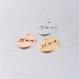 5Pcs/lot Stainless Steel MOM Pendant for Jewelry DIY Making Mom Accessories