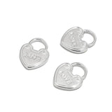 5Pcs Stainless Steel Heart Lock Charms Dangle Pendants DIY Jewelry Making