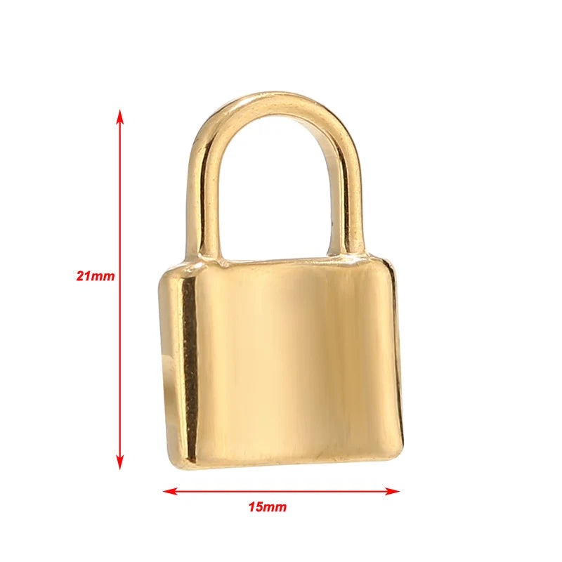 5Pcs Stainless Steel Heart Lock Charms Dangle Pendants DIY Jewelry Making