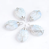 5Pcs Water Drop Tree of Life Pendants Necklace Opal Stone Reiki Jewelry