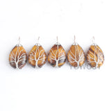 5Pcs Water Drop Tree of Life Pendant Necklace Tigers Eye Stone Reiki Jewelry