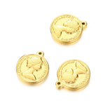 5Pcs Stainless Steel Queen Head Pendant for Jewelry DIY Making