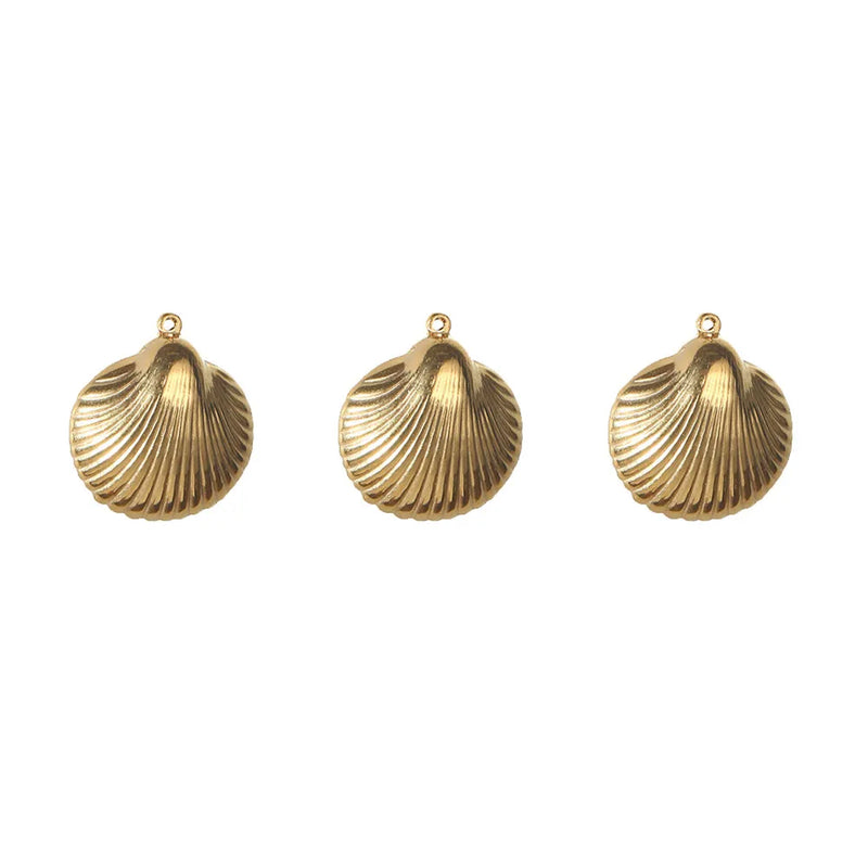 5Pcs/lot Stainless Steel Shell Pendant for DIY Necklace Making