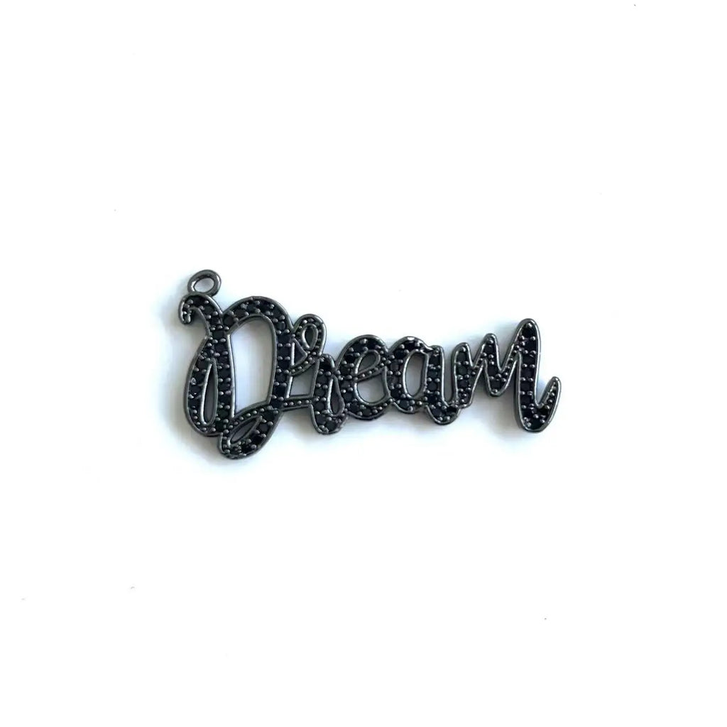 5Pcs Dream Letter Zirconia Pave Women Jewelry Charms