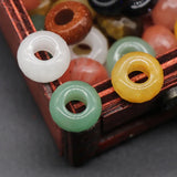 5Pcs 8x14mm Large Hole Beads Faceted Semi-precious Abacus Round
