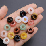 5Pcs 8x14mm Large Hole Beads Faceted Semi-precious Abacus Round