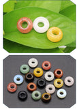 5Pcs 8x14mm Large Hole Beads Faceted Semi-precious Abacus Round