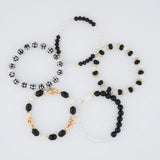 Boho Wood Beads Wrap Bracelet Set Crystal Bangles Wristband Jewelry