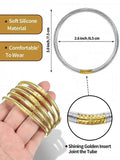 5Pcs Leather Bangles Bracelet Set Women's Jelly Silicone Bracelet Gift