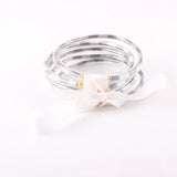 5Pcs Leather Bangles Bracelet Set Women's Jelly Silicone Bracelet Gift