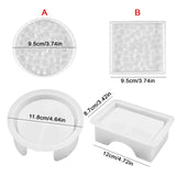5Pcs Silicone Coaster Resin Mold Set with Holder Cup Coaster Storage Box Mold