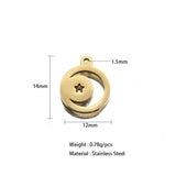 5Pcs Stainless Steel Charms for DIY Earrings Necklace Making