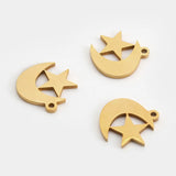 5Pcs Stainless Steel Moon Charms For DIY Earrings Necklace Making