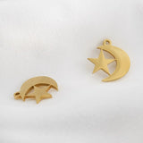 5Pcs Stainless Steel Moon Charms For DIY Earrings Necklace Making
