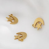 5Pcs Stainless Steel Moon Charms For DIY Earrings Necklace Making