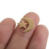 5Pcs Stainless Steel Moon Charms For DIY Earrings Necklace Making