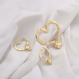 5Pcs Gold Heart Charms Pendant For Jewelry Making
