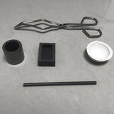 5Pc Torch Melting Kit Silver Crucible Tong Rod Graphite Ingot Mold