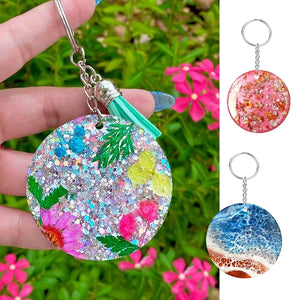5Pcs Circle Round Keychain Silicone Mold with Hole for DIY Pendant