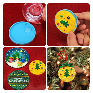 5Pcs Circle Round Keychain Silicone Mold with Hole for DIY Pendant