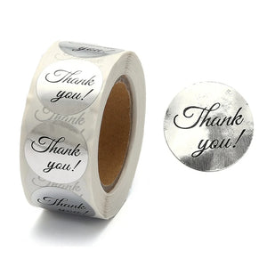 500pcs 25mm Thank You Stickers Adhesive Roll for Envelopes Bubble Mailers