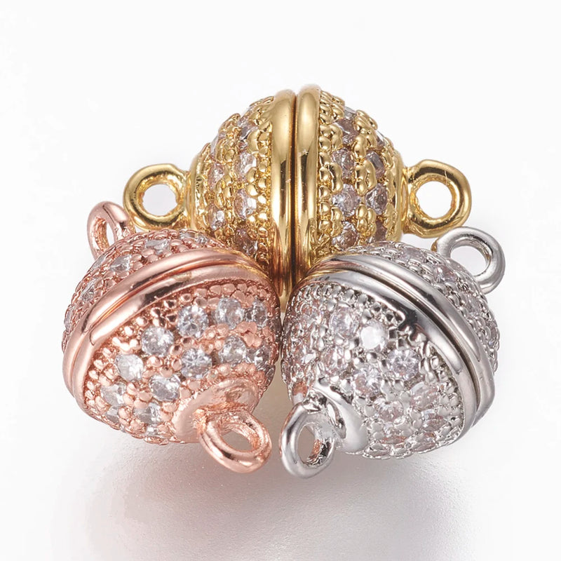 Brass CZ Magnetic Clasps for DIY Jewelry Making